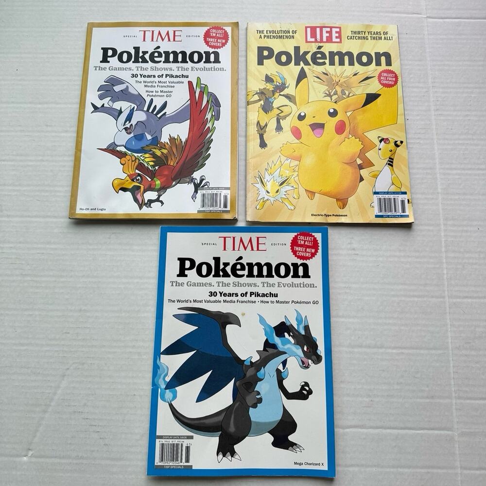 Pokemon time magazine lot of 3 used